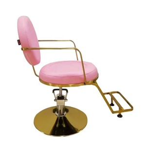 Hot Sale Beauty Salon Equipment Hairdressing Barber Chair pink and Gold Hair Stylist Chair - Product Image 6