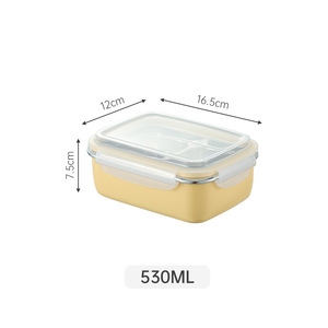 Caja de Almacenamiento de Alimentos de Acero Inoxidable 304 con Doble Compartimento, Desmontable y Sellada, con Asa Portátil para Uso en Exteriores - Product Image 5