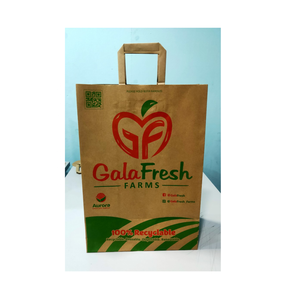 Sac en papier kraft avec poignée plate, recyclage du prix d'usine, pour le Shopping, unités - Product Image 1