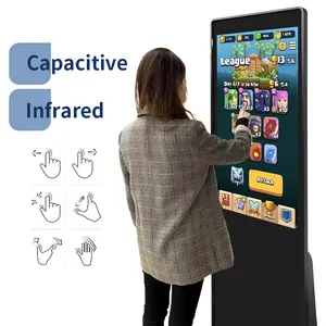 BIAOPAI 49" 55" 43" auf dem Boden stehender Lcd-Touchscreen Werbedisplay Digitalbeschilderung-Kiosk Touchscreen-Monitor WLAN-Kiosk