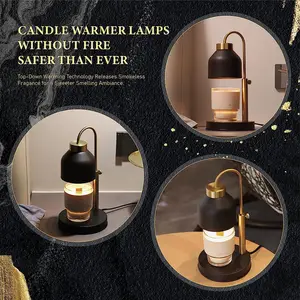 Nến ấm hơn đèn có thể điều chỉnh sáp nước hoa Đèn bàn cho trang trí nội thất hương thơm đậu nành Jar sáp có thể điều chỉnh chiều cao hương liệu Burner