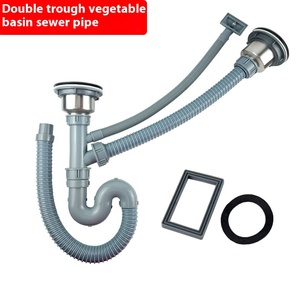 モダンなダブル盆地キッチンシンク排水管アクセサリーステンレス鋼PP防臭防虫洗浄洗面台 - Product Image 4