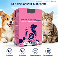 Kit de Soutien Digestif pour Chiens et Chats de Petite Taille : Capsules de Santé Digestive, Supplément Riche en Protéines pour le Soutien Immunitaire, Huile de Poisson Multi-Souches