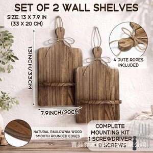 Cross-border retro solid wood <b>wall</b> <b>hanging</b> <b>wall</b> decoration for kitchen and dining room, wooden <b>storage</b> ornaments, creative - Product Image 4