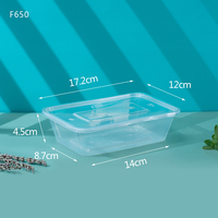 Boîte à lunch jetable rectangulaire transparente en PP de qualité alimentaire, contenants alimentaires avec couvercle, micro-ondable, recyclable, multi-usages