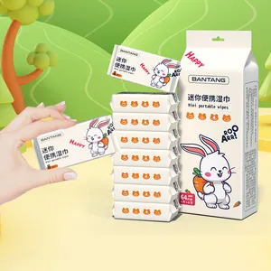 Portable Travel Mini Wet Tissue Cleaning Hand Mouth Mini Baby Wipes Without Alcohol