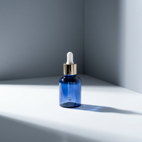 Prix Compétitif – Flacon compte-gouttes bleu en PET de 50 ml, Contenant Cosmétique en Gros pour Sérum Visage, Huile Essentielle, Essence Liquide