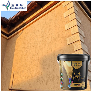 Peinture liquide décorative personnalisée pour bâtiment, revêtement mural en acrylique texturé Graffiato, application par raclage, bleu bleuette - Product Image 1