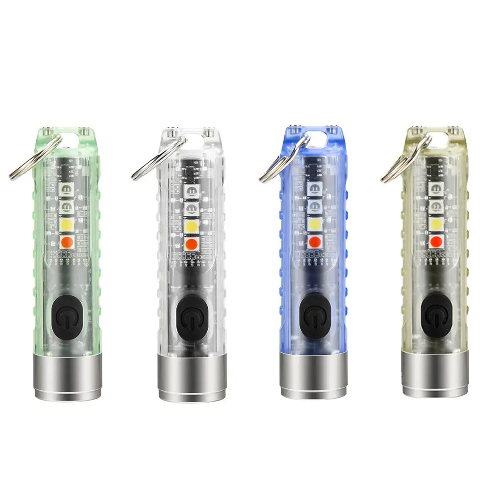 Chaveiro com lanterna luminosa uv recarregável, lâmpada led USB-C recarregável, mini lanterna magnética, luz de trabalho portátil, à prova d' água