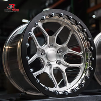 Jantes arrière forgées Beadlock 5x114.3 5x127 pour voitures de dragster Mustang GT Chevelle 17 18 19 pouces Monobloc Aluminium 6061 T6 Logo personnalisé