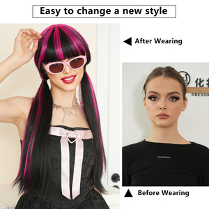Disfraz Pigtail Trenzas Cosplay Peluca Halloween Drag Queen <span class=keywords><strong>para</strong></span> Suicide Squad Peluca de pelo sintético - Product Image 4