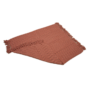 Couverture en flanelle à carreaux bleu clair classique avec bords frangés - Product Image 4
