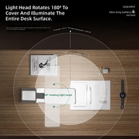 Lampe de bureau LED pliable multifonctionnelle, lampe de lecture pour la protection des yeux, lampe de chevet rechargeable