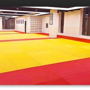 Set de Tapetes Amarillos y Rojos para Artes Marciales, Tapete de Judo para Entrenamiento, Cubierta Protectora para Piso de Gimnasio - Product Image 1