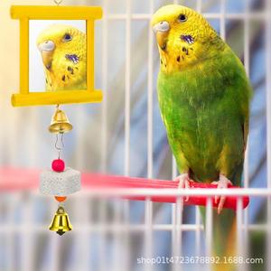 Factory-Spot sostenible ecológico loro gallina juguete pollo Molar piedra espejo xilófono para pájaro perro entrenamiento alivia roer - Product Image 3