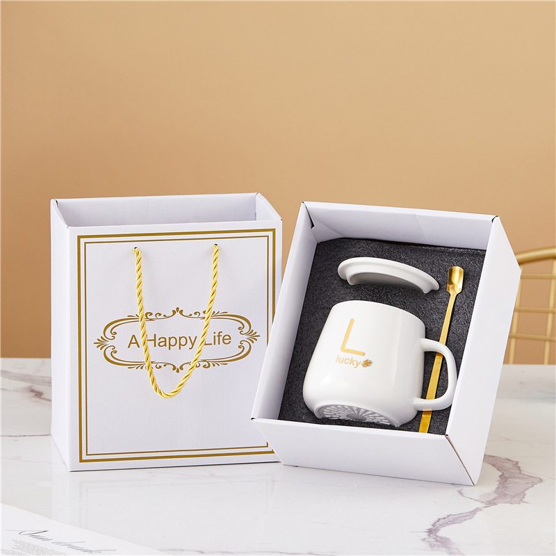 Tasse à gros ventre blanche + coffret cadeau haut de gamme