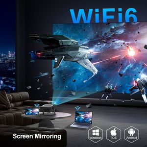 Novedad Mini proyector portátil HA109 4K <span class=keywords><strong>Micro</strong></span> proyectores LCD BT5 Android 11 con soporte ligero 720P Proyector Beamer - Product Image 2