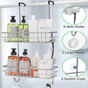 Estante de almacenamiento para ducha de la mejor calidad, conjunto de <span class=keywords><strong>accesorios</strong></span> de champú colgante para <span class=keywords><strong>baño</strong></span> de vidrio, estante organizador Caddy <span class=keywords><strong>sin</strong></span> perforación - Product Image 1