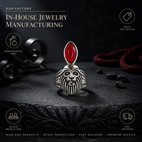 Bague Chevalière Tête de Lion en Cuivre Vintage Incrustée de Pierre Rouge Marquise, Bague Ajustable pour Homme, Bijou Rétro Punk Tendance, Cadeau