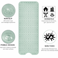 Alfombrilla de Baño de Vinilo Antideslizante Ecológica con Ventosas Fuertes, Orificios de Drenaje, Alfombrilla de Ducha Lavable a Máquina para Bañera y Baño