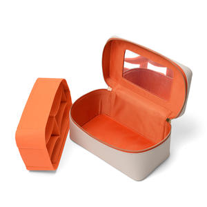 Beauty Salon Multi Splitter Makeup Bag Divided Convenient Storage Cosmetic Lipstick Powder Puff Organizer Pouch Bag With <b>Mirror</b> - Product Image 6