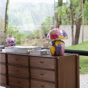 Lampe de table en forme de champignon, lumière LED E27, décoration d'intérieur, lampe de lecture artistique à blocs de couleur - Product Image 2