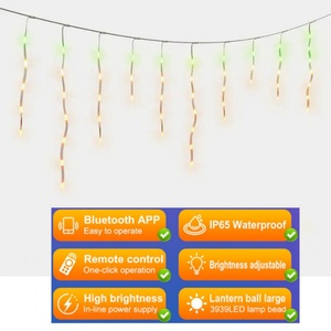 Décoration de Noël en extérieur, lumières de glaçons RGBIC multicolores changeantes de couleur, 10 m, Bluetooth, pour la décoration - Product Image 3