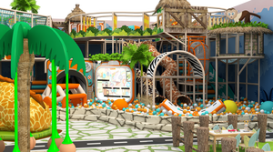 Équipement de terrain de jeux intérieur sur le thème de la jungle avec toboggan girafe, piscine à balles, <span class=keywords><strong>parc</strong></span> d'attractions pour enfants commercial - Product Image 3