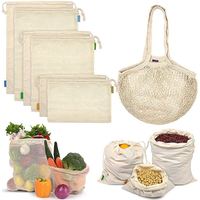 Sacs réutilisables de produit de maille de filet de coton organique écologique réutilisé de chanvre pour des légumes de fruit