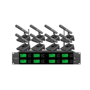 T 8-kanaals Gooseneck Draadloze Conferentie Microfoon Voor Conferentie/Vergaderzaal Tafel Desktop Systeem Training Mic