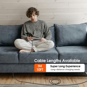 Câble de charge rapide USB-C vers USB-C ESEEKGO ES-C300 100W/6A 3M/10FT en nylon anti-casse pour montre connectée, ordinateur, écouteurs - Product Image 6