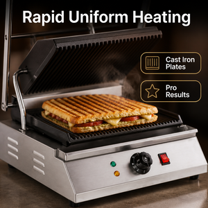 Prensa Eléctrica Comercial para Panini, Parrilla de Contacto de Una Sola Placa 220V para Sándwiches, Hamburguesas, Filetes, Cafeterías, Restaurantes y Cocinas - Product Image 3