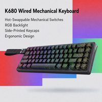 68-Tasten Hot-Swap Kabelgebundene Gaming-Tastatur RGB Seitengravierte Tastenkappen Hintergrundbeleuchtung USB Plug & Play Büro Anpassbares Logo Großhandel