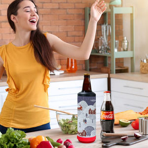 Refroidisseur de canettes isotherme en acier inoxydable 4-en-1 de 16 oz avec haut-parleur intégré, vierge pour sublimation - Product Image 4