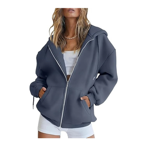 Felpe e Giacche <span class=keywords><strong>con</strong></span> Cappuccio da Donna <span class=keywords><strong>con</strong></span> <span class=keywords><strong>Zip</strong></span>, Maniche Lunghe, Oversize, Stile Streetwear, Logo Casual e alla Moda - Product Image 1
