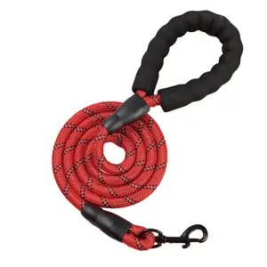 MayPaw Heavy Duty Corda Trela Do Cão, Nylon Pet Trela, Soft Acochoado Handle Grosso Chumbo Trela para Grande Médio Cães Pequeno Puppy Preto