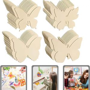 Etiqueta de madera con recorte de mariposa sin pintar para pintar, para decoración DIY de cumpleaños, bodas y hogar - para artículos de fiesta - Product Image 3