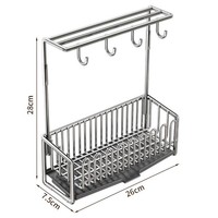 Égouttoir à vaisselle multifonctionnel sur pied en acier inoxydable pour comptoir, avec rangement pour éponge et torchon, design moderne