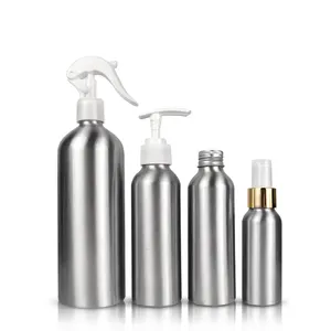 Chai Nhôm Đen 100Ml 200Ml 300Ml 500Ml Rỗng Tùy Chỉnh Nắp Phun Sương Mịn