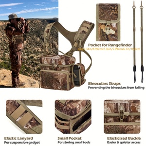 Harnais de poitrine pour jumelles avec pochette pour télémètre, harnais pour jumelles avec housse de pluie pour la chasse - Product Image 3