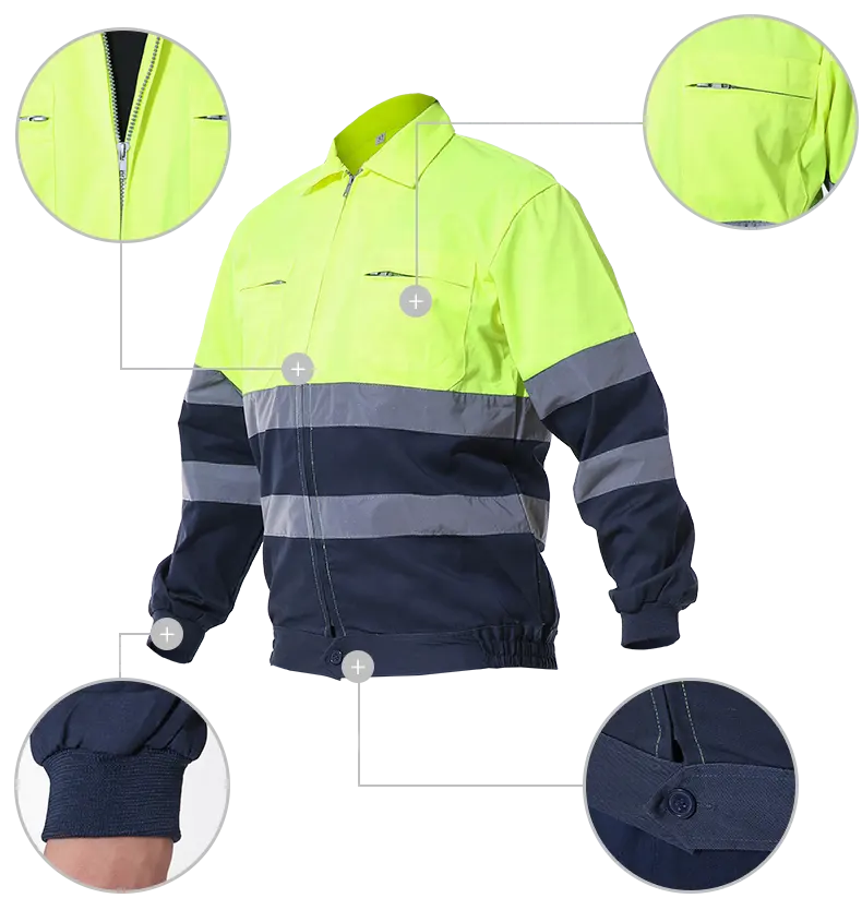 Waterproof Work Jacket Hi-Vis Reflective Jacket Work Wear For Men High visibility reflective tape work uniform