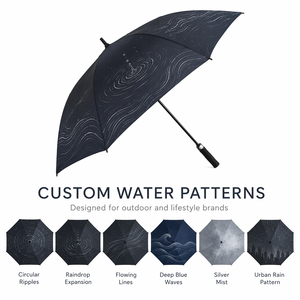 Custom Water Ripple Pattern Golf <b>Umbrella</b> <b>Windproof</b> Golf <b>Umbrella</b> Wave Printed Canopy Rain <b>Umbrella</b> OEM ODM Wholesale - Product Image 1