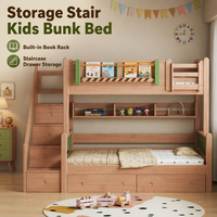 Litera compacta de roble macizo ecológico de primera calidad para niños, ideal para ahorrar espacio en el dormitorio, venta al por mayor.