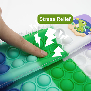 Nouvelle <span class=keywords><strong>trousse</strong></span> à crayons A5 2 en 1, couleur arc-en-ciel, compression, bobine <span class=keywords><strong>de</strong></span> bulles, silicone, carnet pour étudiant - Product Image 5
