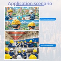 Casque de sécurité intelligent avec alarme SOS externe, détection de casquette amovible, dispositif de positionnement 4G BeiDou/GPS/RTK et lecture de trajectoire