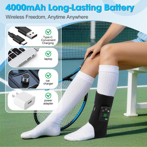 Fitease Ceinture <span class=keywords><strong>de</strong></span> massage chauffante sans fil pour cheville et mollet avec 4 moteurs, 4000 mAh rechargeable, <span class=keywords><strong>prix</strong></span> usine, masseur chauffant pour pieds - Product Image 3