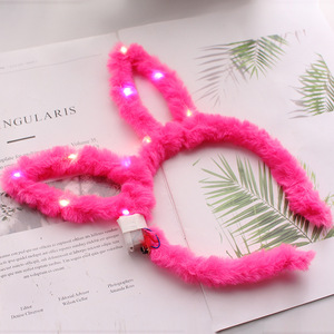 Light Rabbit Ears Headband Led Plush Rabbit Ears Headband Performance Bunny Hair Accessories <strong>Concert</strong> <strong>Props</strong> Wholesale PET ZHE - Product Image 6
