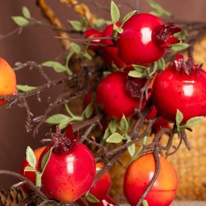 Branches de fruits de grenade artificiels en plastique pour la décoration de la table du salon, de l'entrée et des fêtes - Product Image 3