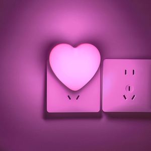 LED Night <b>Light</b> Heart-shaped love Energy-saving Room Romantic Atmosphere Mood Bedside Lamp Sleep <b>Light</b> Control Induction Lamp - Product Image 1