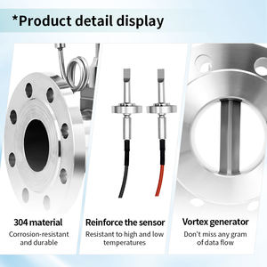 Débitmètre <span class=keywords><strong>Vortex</strong></span> DN150 4-20mA RS485 Pulse 1.0% Précision Eau Gaz Vapeur Oxygène Liquide Mesure du Débit Compensation de Température - Product Image 3